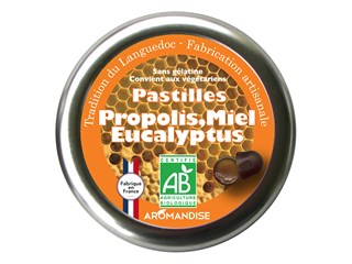 Aromandise Pastilles propolis, miel et eucalyptus bio 45g - 8376
